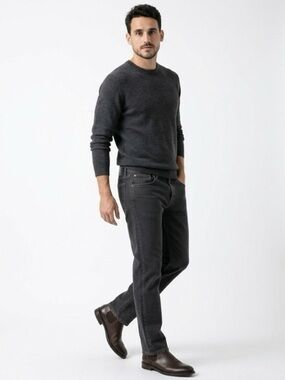 Ag Adriano Goldschmied Men's Straight Jeans - Dark Charcoal